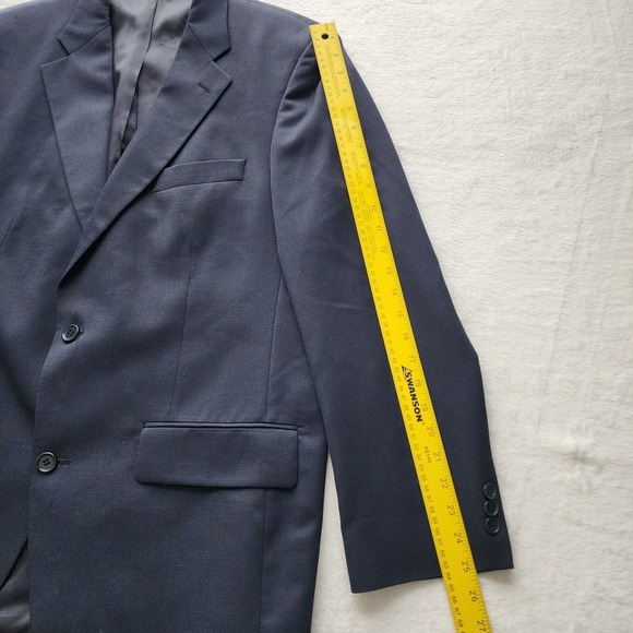 Tip Top Blazer Mens 42R Navy Blue Wool Blend Grad Career Formal Event Prom Work - Picture 10 of 16